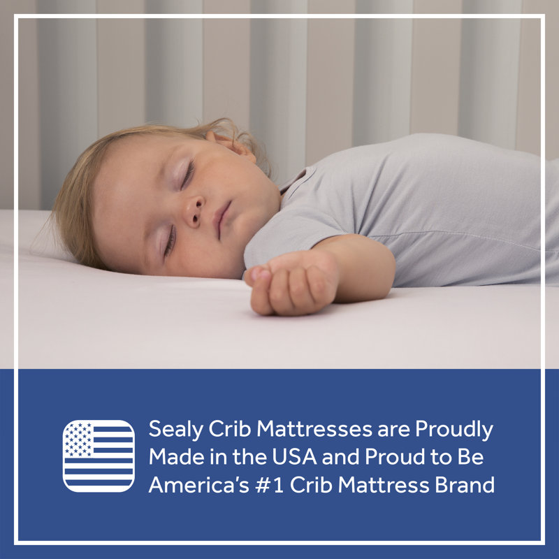 Sealy Baby Posturepedic Grow 2 Stage Waterproof Standard Baby Crib Toddler Bed Mattress